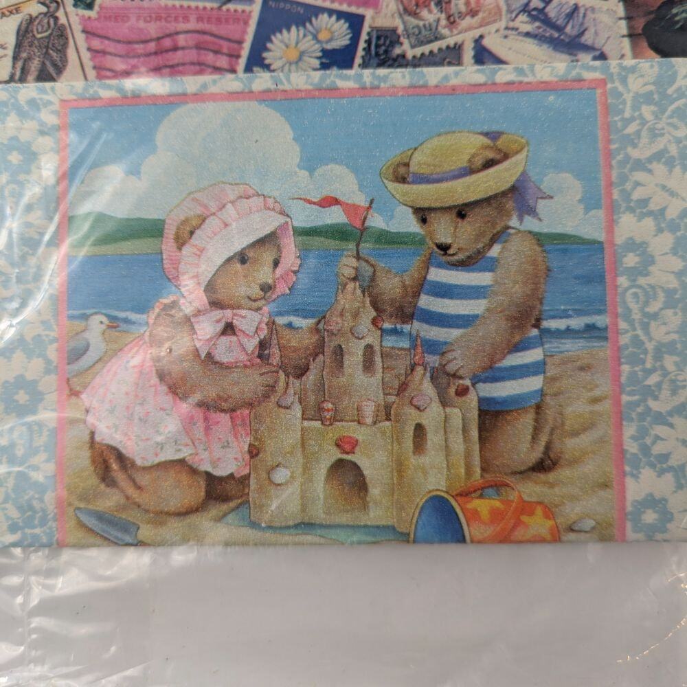 Vtg Holiday Wrapping Paper 12 Sheets 75 Sq Ft Automobiles Stamps Kids Music Map - Picture 7 of 13
